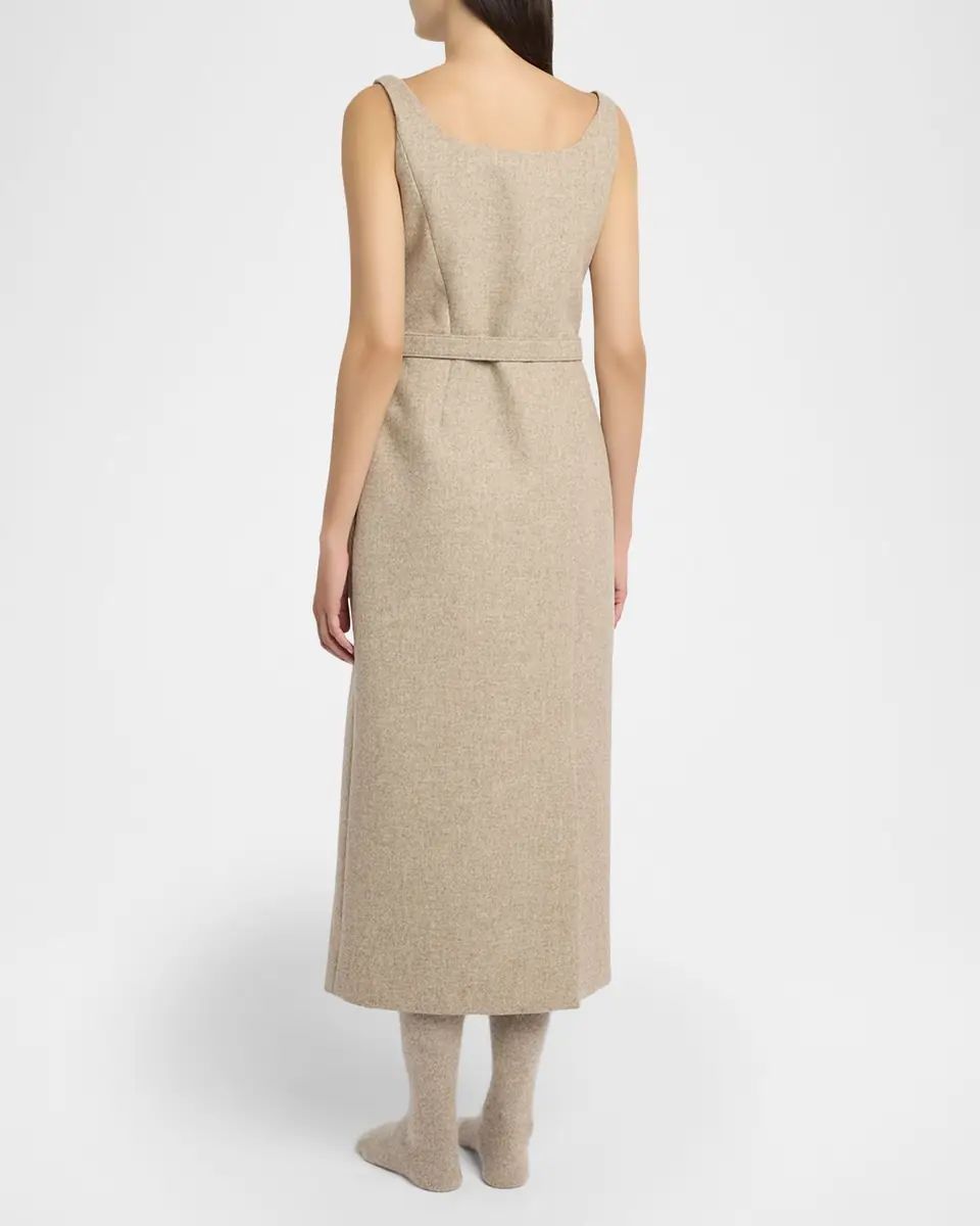 The Row Vadira Sleeveless Belted Wool Midi Dress | Thumbnail 7 The Row Vadira Sleeveless Belted Wool Midi Dress | Thumbnail 7