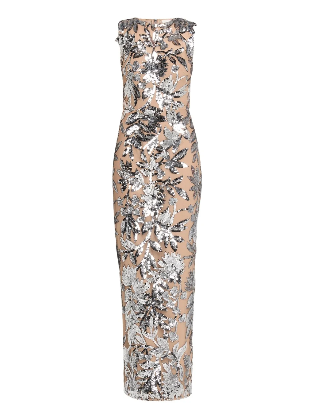 Bronx and Banco Violet Silver Sequin Maxi Dress