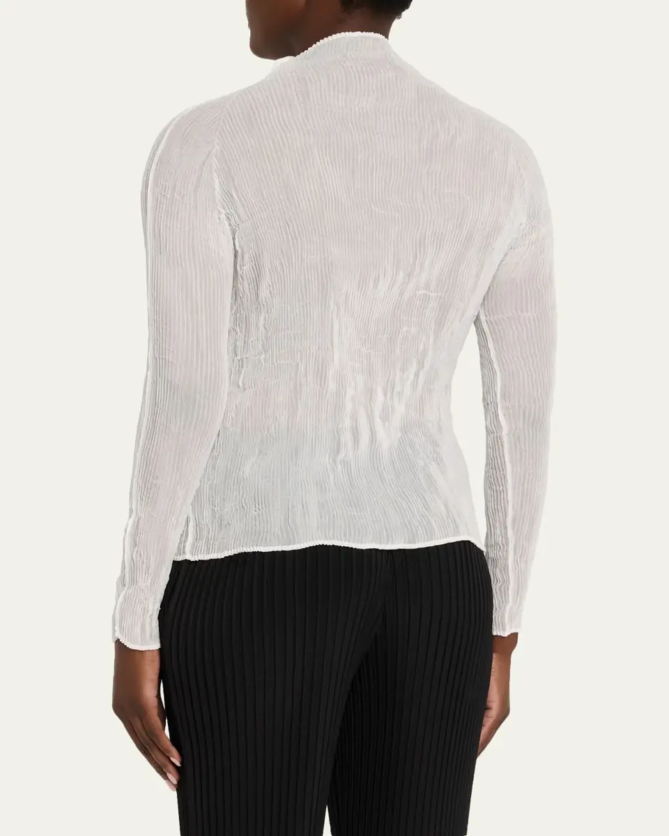 Issey Miyake Chiffon Twist Long-Sleeve Top | Thumbnail 3