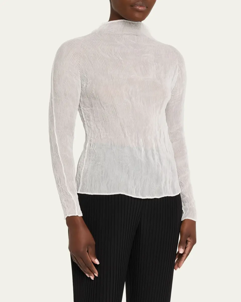 Issey Miyake Chiffon Twist Long-Sleeve Top | Thumbnail 4