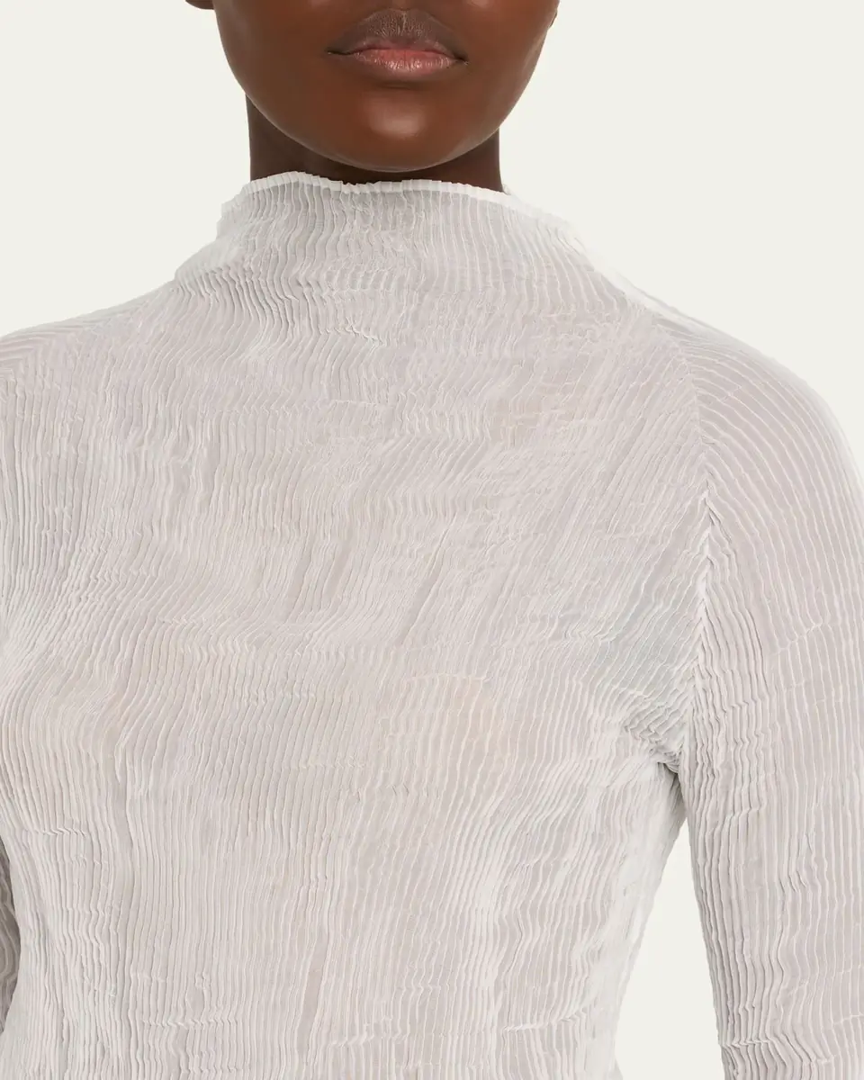 Issey Miyake Chiffon Twist Long-Sleeve Top | Thumbnail 5