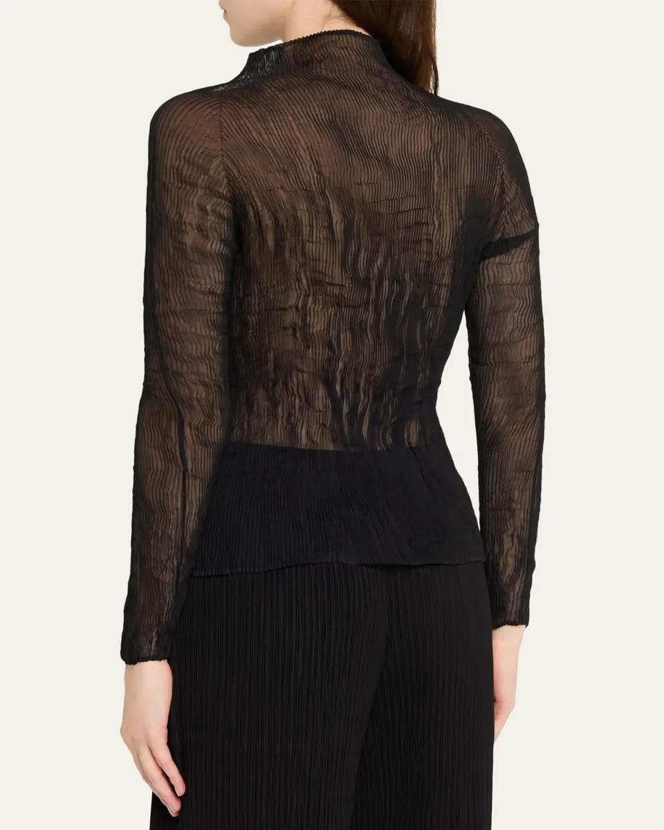 Issey Miyake Chiffon Twist Long-Sleeve Top | Thumbnail 8