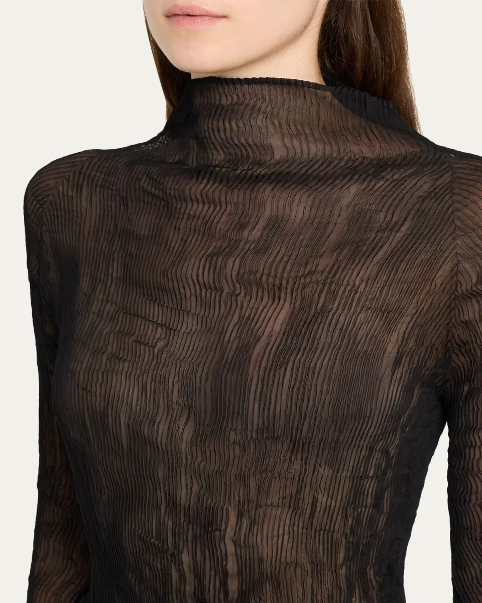 Issey Miyake Chiffon Twist Long-Sleeve Top | Thumbnail 10