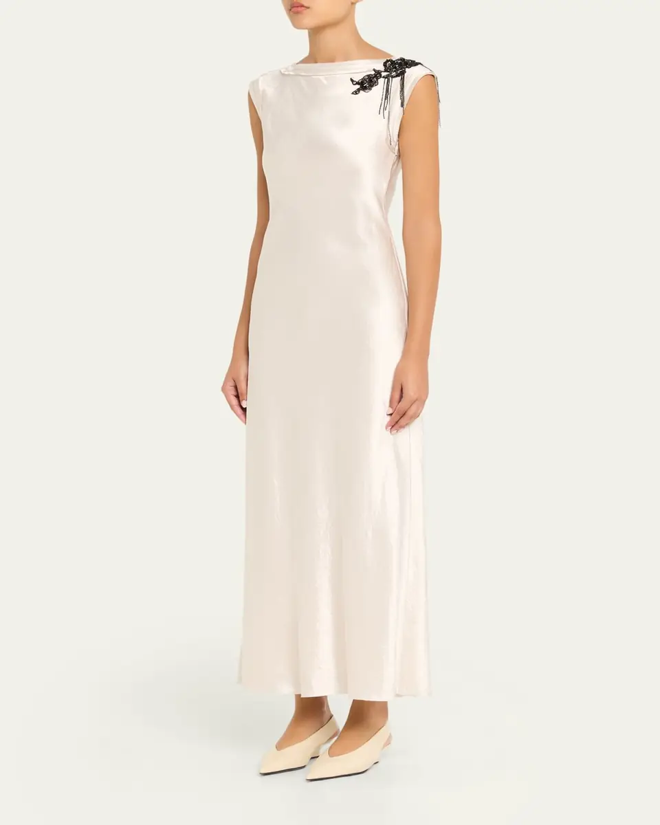 Jason Wu Collection Embellished Washed Twill Column Gown | Thumbnail 4 Jason Wu Collection Embellished Washed Twill Column Gown | Thumbnail 4
