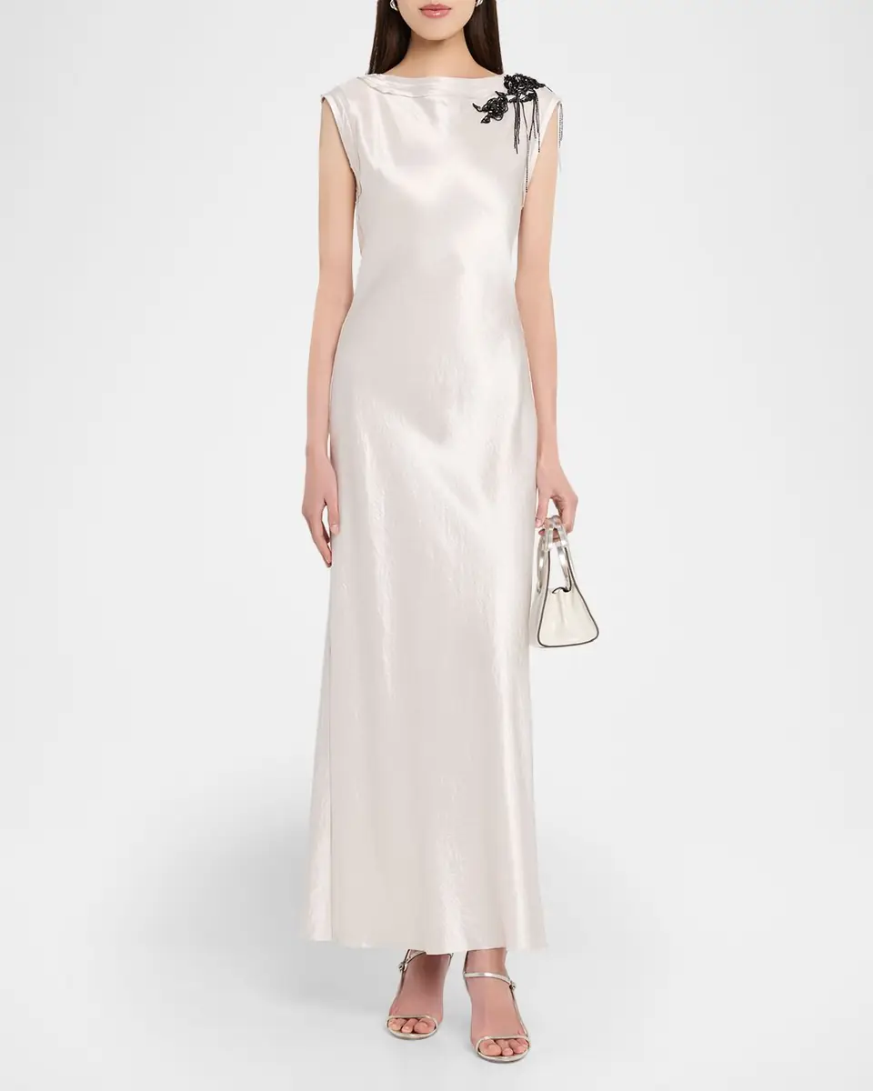 Jason Wu Collection Embellished Washed Twill Column Gown | Thumbnail 6 Jason Wu Collection Embellished Washed Twill Column Gown | Thumbnail 6