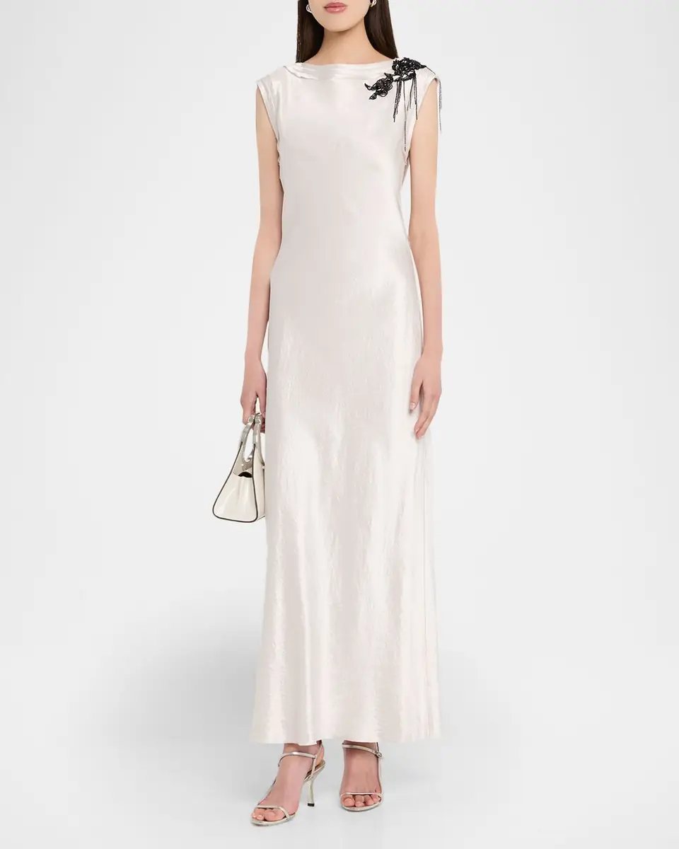 Jason Wu Collection Embellished Washed Twill Column Gown | Thumbnail 8 Jason Wu Collection Embellished Washed Twill Column Gown | Thumbnail 8