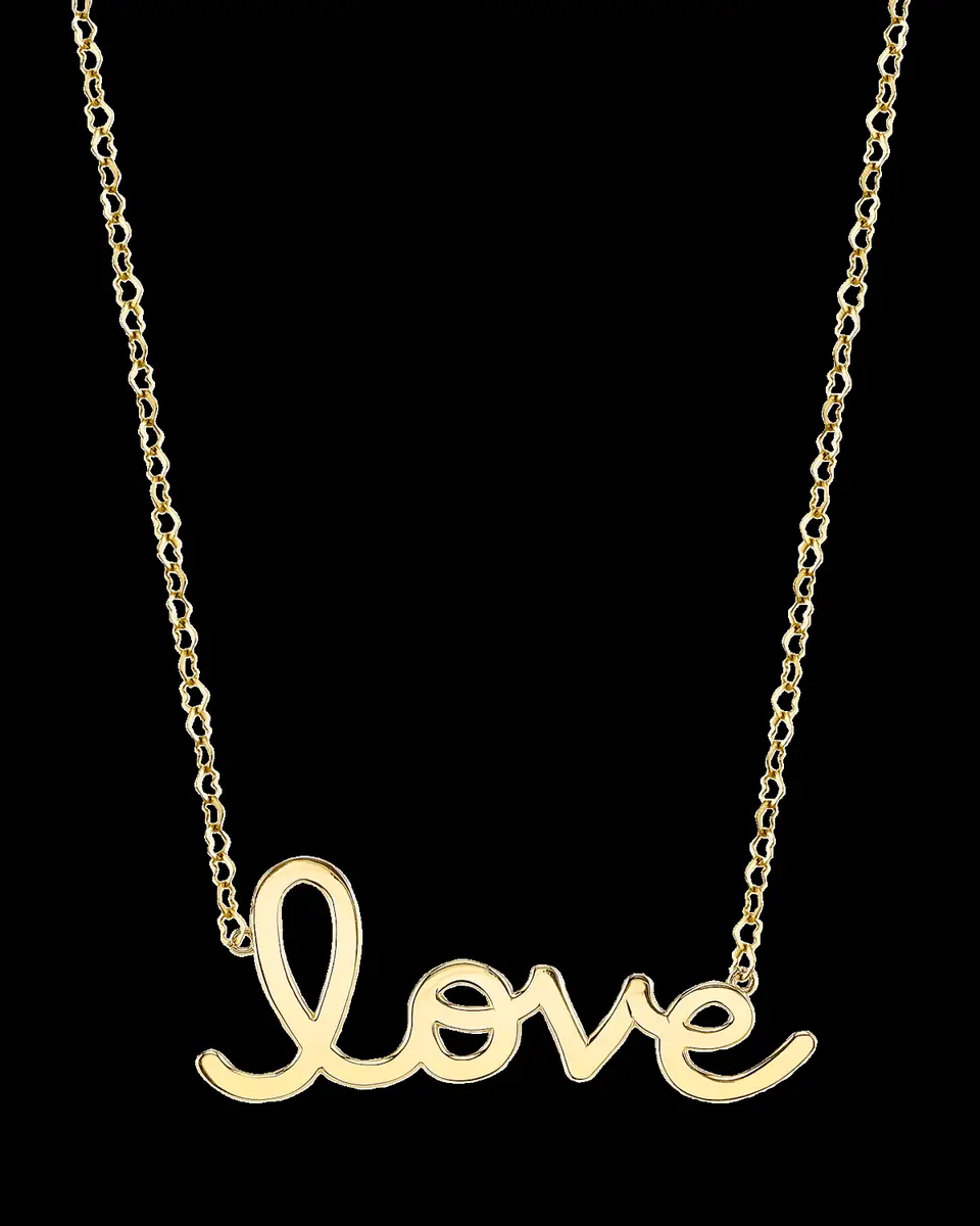 Sydney Evan Yellow Gold Pure Love Necklace with Heart Chain | Thumbnail 2
