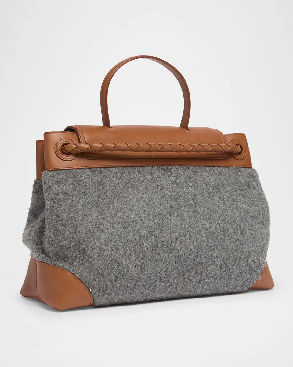 Bottega Veneta Ciao Ciao Medium Felt & Leather Top-Handle Bag | Thumbnail 7 Bottega Veneta Ciao Ciao Medium Felt & Leather Top-Handle Bag | Thumbnail 7