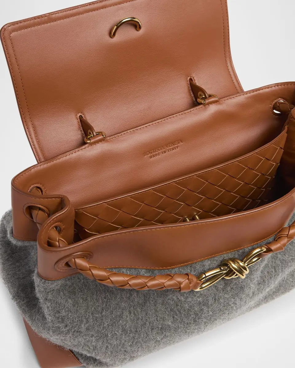 Bottega Veneta Ciao Ciao Medium Felt & Leather Top-Handle Bag | Thumbnail 8 Bottega Veneta Ciao Ciao Medium Felt & Leather Top-Handle Bag | Thumbnail 8