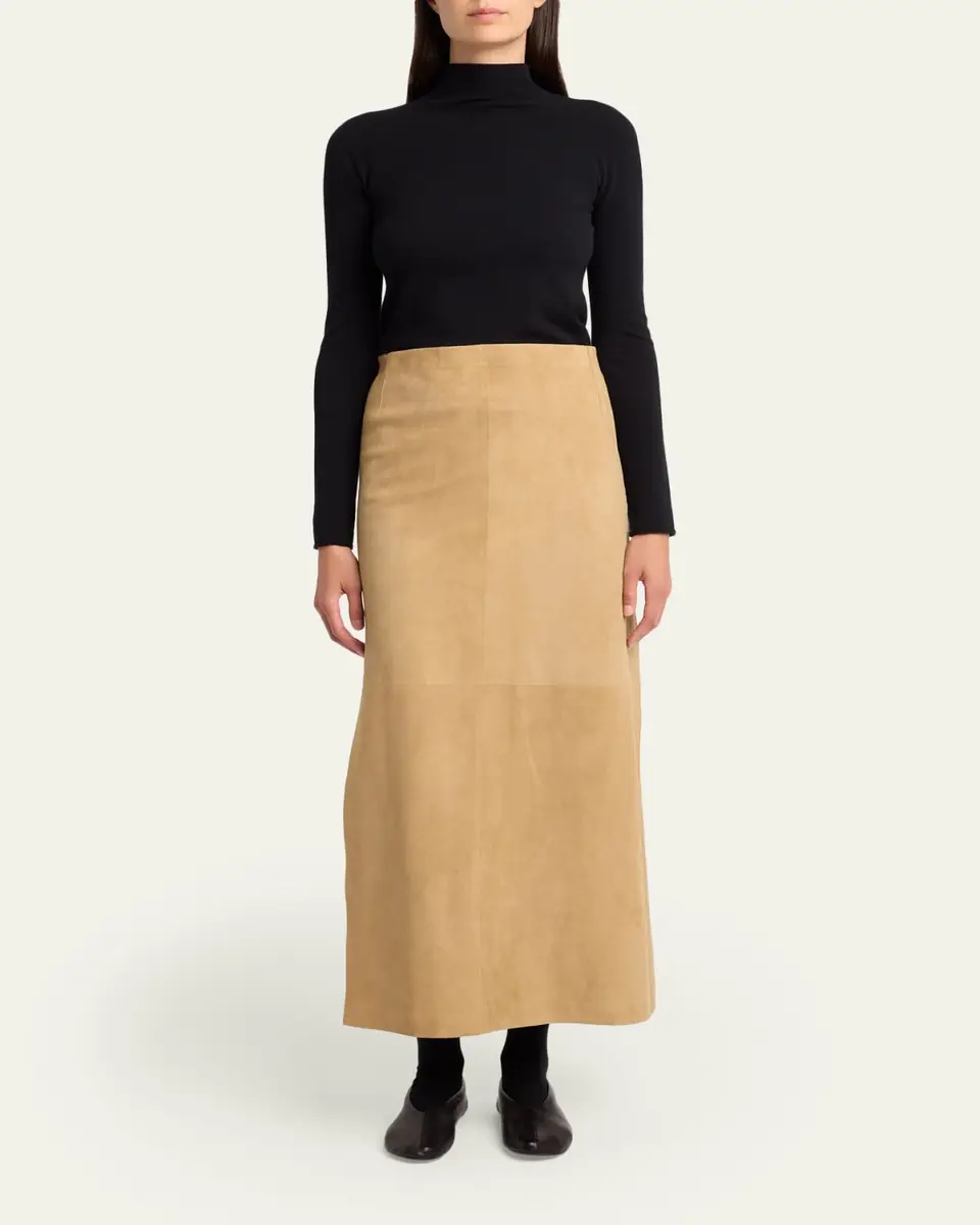 The Row Danas Suede Maxi Apron Skirt | Thumbnail 2 The Row Danas Suede Maxi Apron Skirt | Thumbnail 2