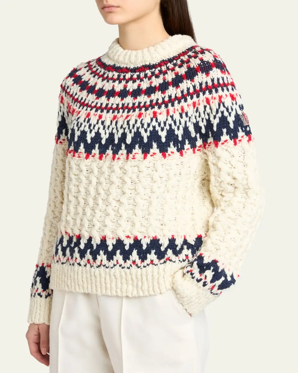 Moncler Grenoble Cable-Knit Fairisle Sweater | Thumbnail 9 Moncler Grenoble Cable-Knit Fairisle Sweater | Thumbnail 9