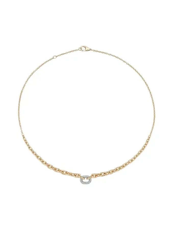 Morrell Graduated Link Necklace with Single Diamond Link