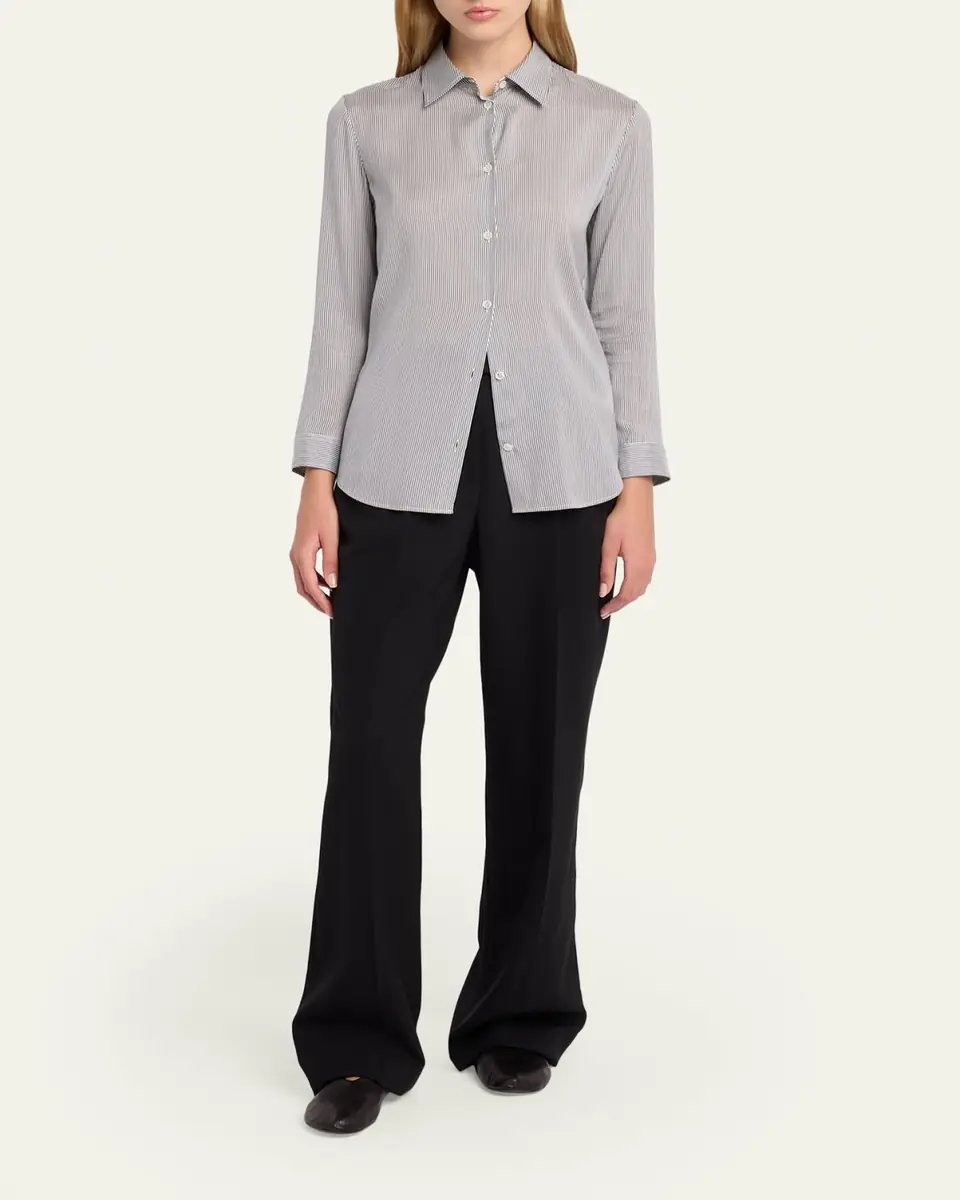The Row Petra Striped Silk Poplin Button-Down Shirt | Thumbnail 2