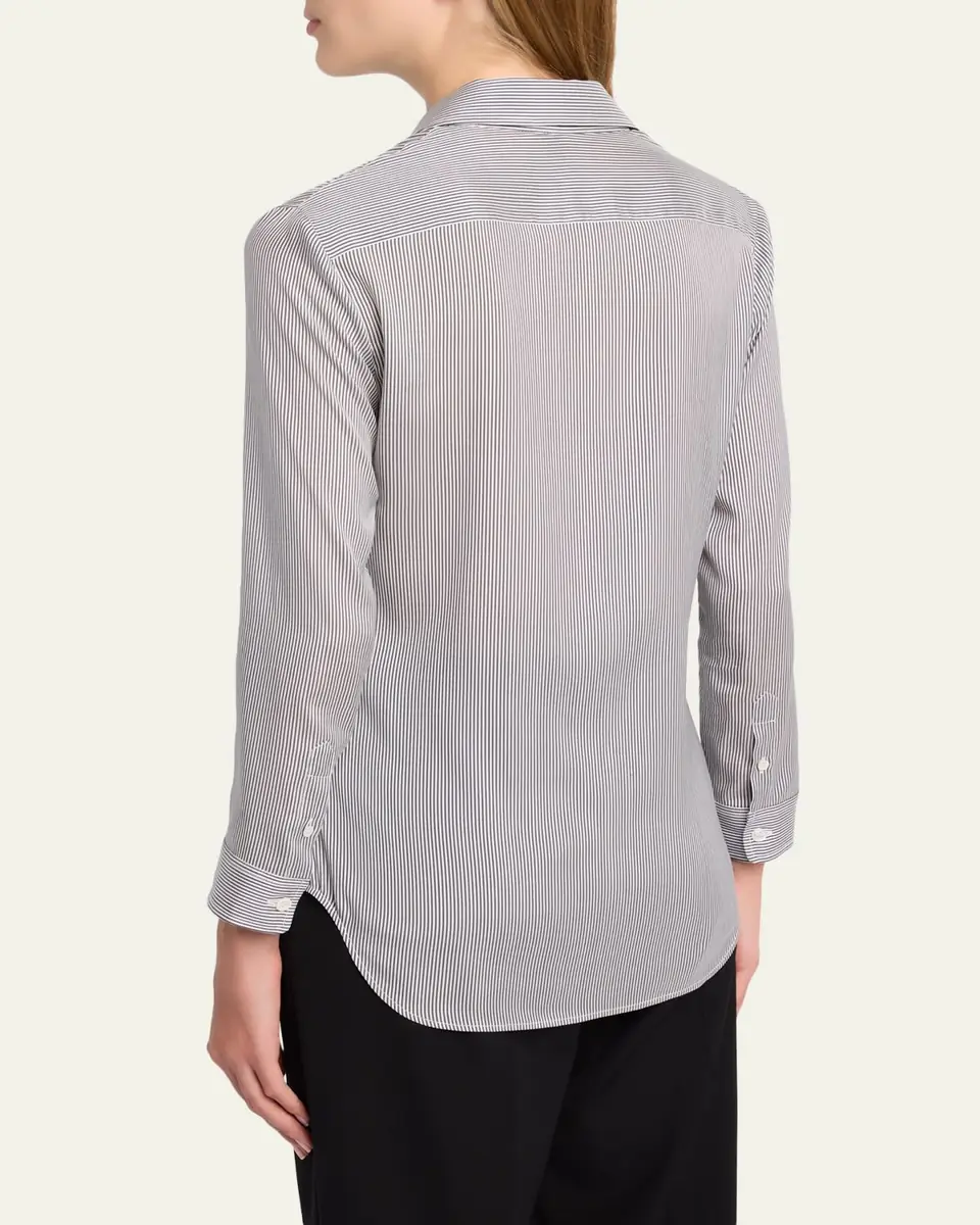 The Row Petra Striped Silk Poplin Button-Down Shirt | Thumbnail 3
