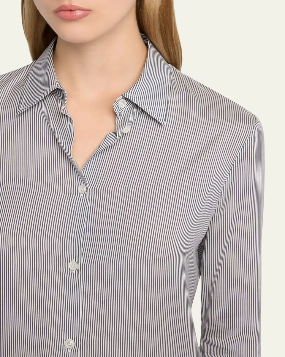 The Row Petra Striped Silk Poplin Button-Down Shirt | Thumbnail 5