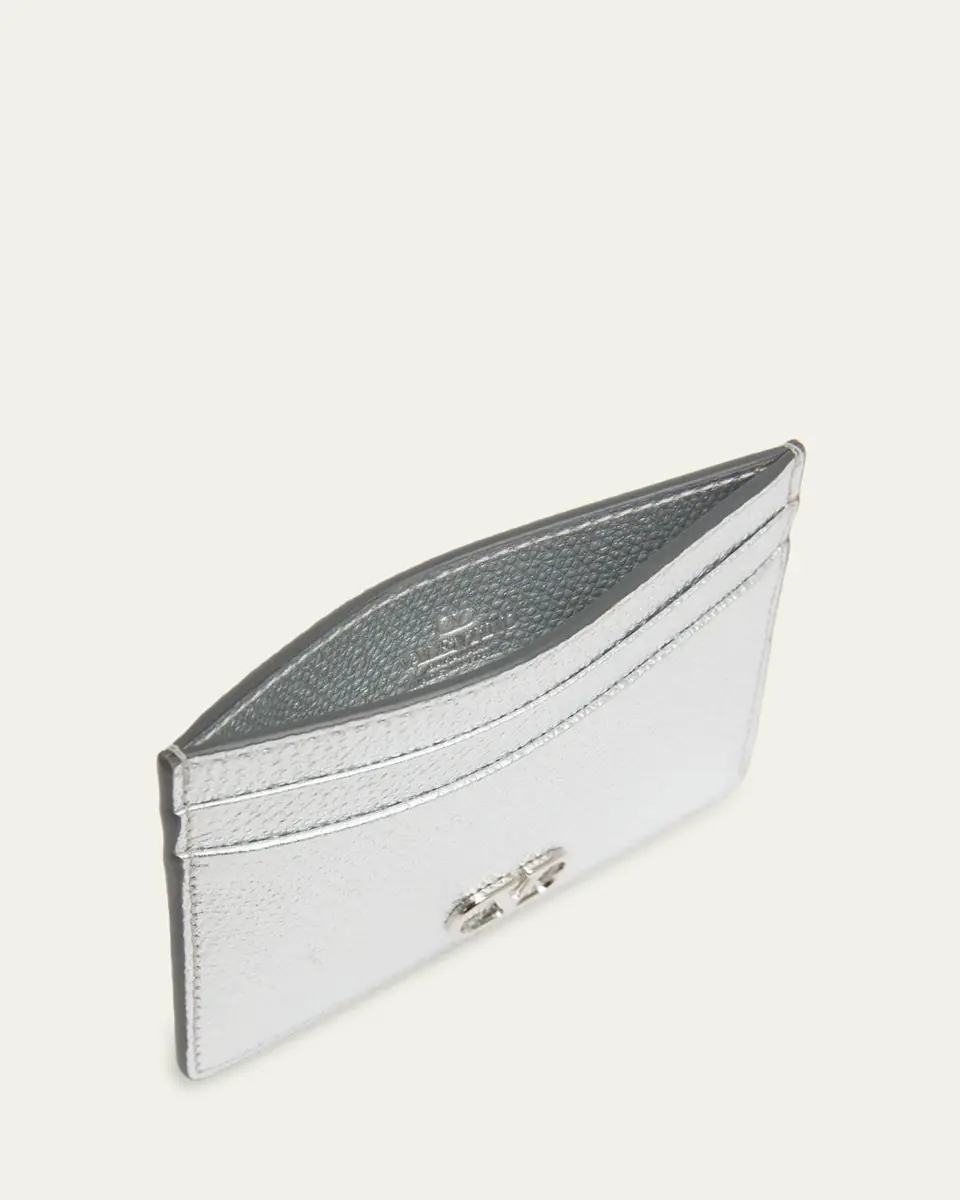 Valentino Garavani Metallic Leather Card Case | Thumbnail 3 Valentino Garavani Metallic Leather Card Case | Thumbnail 3