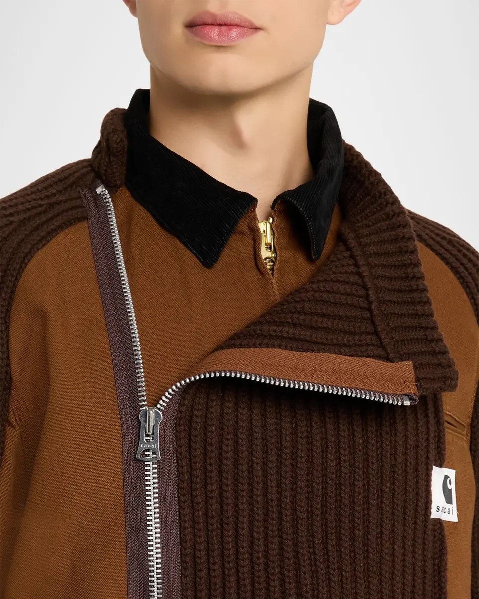 SACAI x CARHARTT WIP Men's Washed Duck & Wool Knit Blouson Jacket | Thumbnail 10 SACAI x CARHARTT WIP Men's Washed Duck & Wool Knit Blouson Jacket | Thumbnail 10