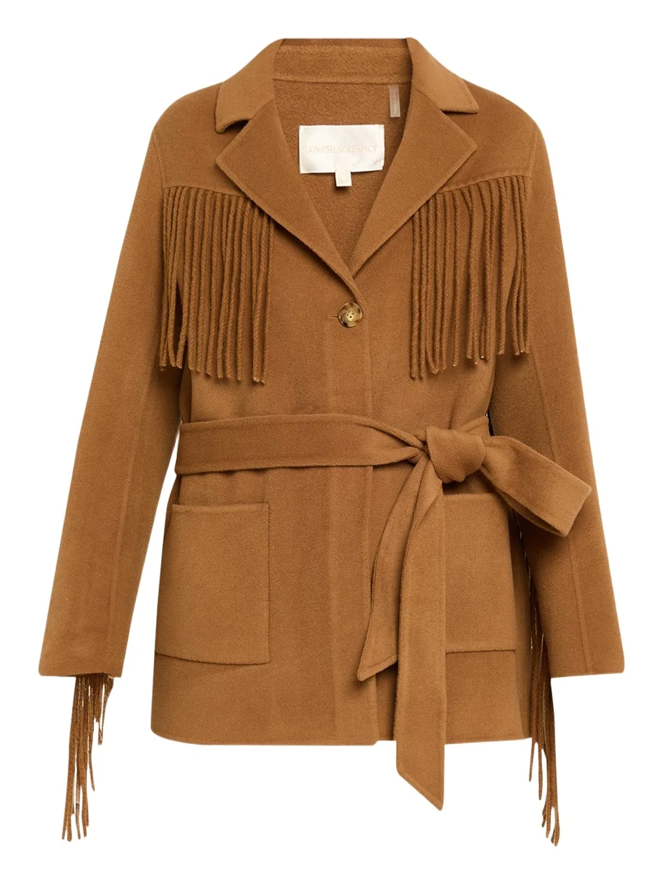 Maebella Fringe-Trim Jacket Maebella Fringe-Trim Jacket