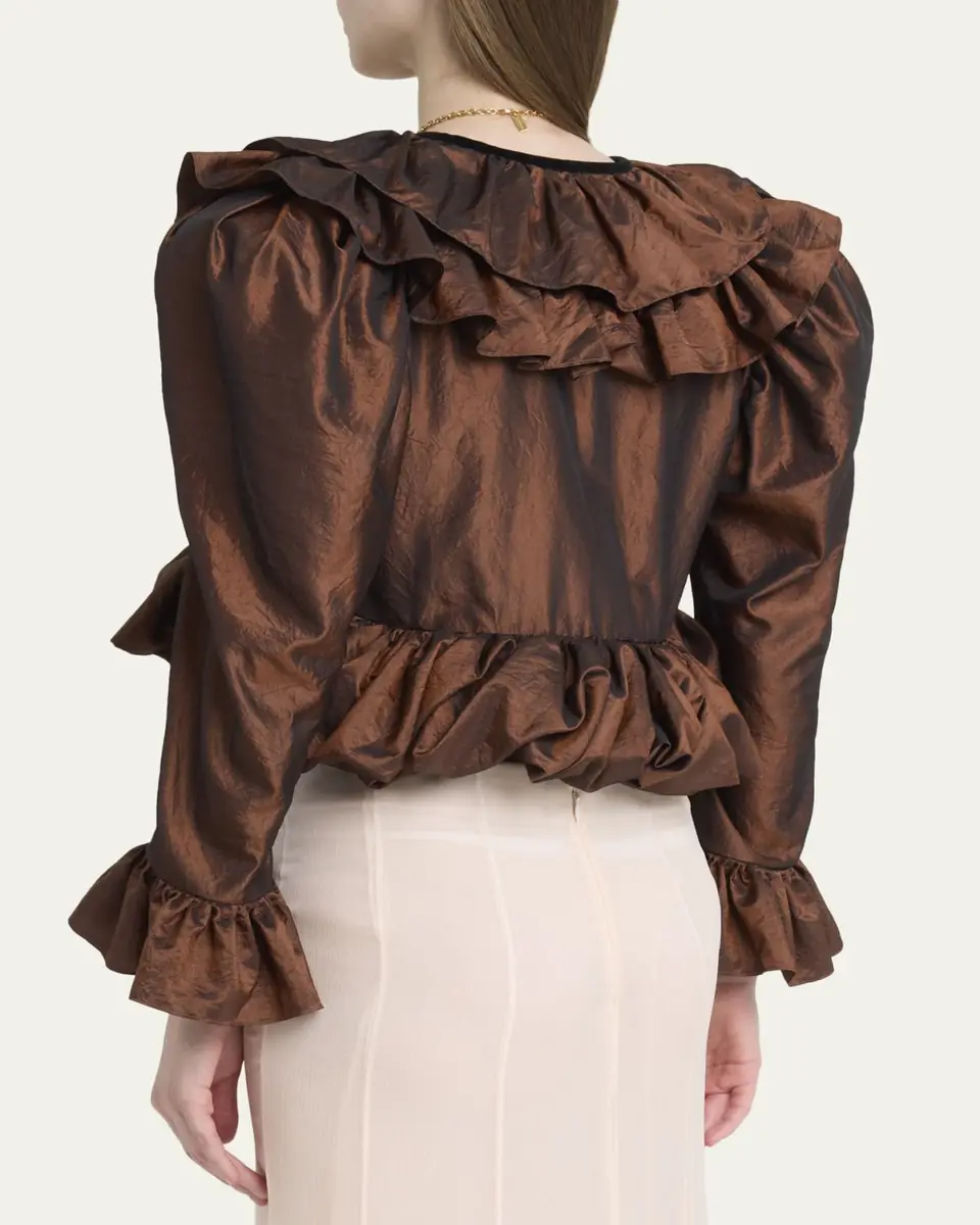 Chloé Ruffle-Trim Cropped Blouse | Thumbnail 3 Chloé Ruffle-Trim Cropped Blouse | Thumbnail 3