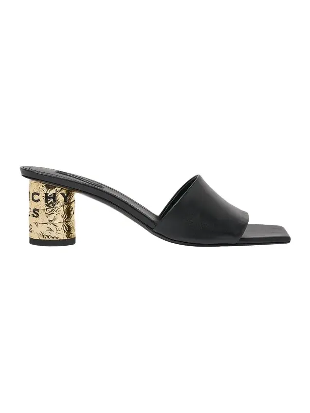 65mm Logo Heel Leather Mule Sandals 65mm Logo Heel Leather Mule Sandals