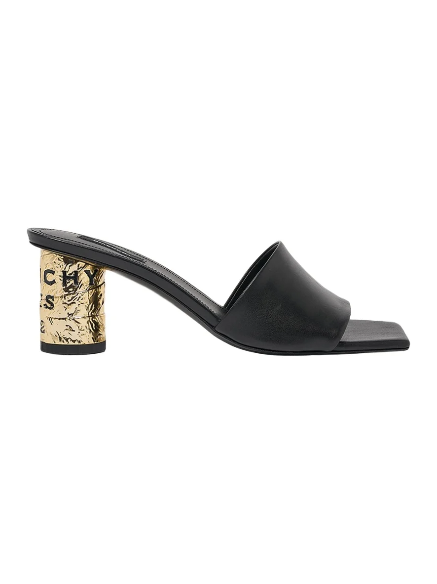 65mm Logo Heel Leather Mule Sandals