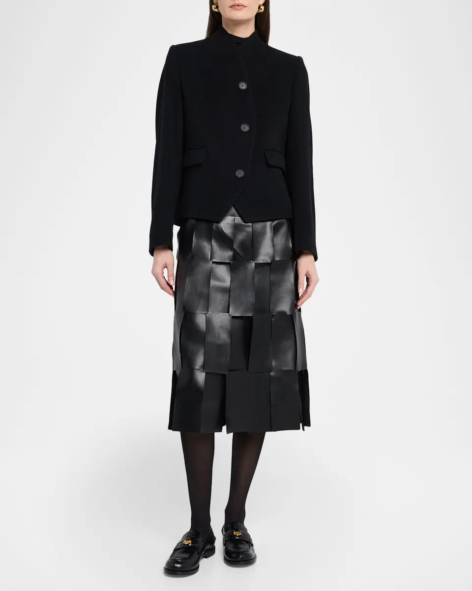 A.W.A.K.E. MODE Faux Leather Multi-Rectangle Midi Skirt | Thumbnail 6 A.W.A.K.E. MODE Faux Leather Multi-Rectangle Midi Skirt | Thumbnail 6