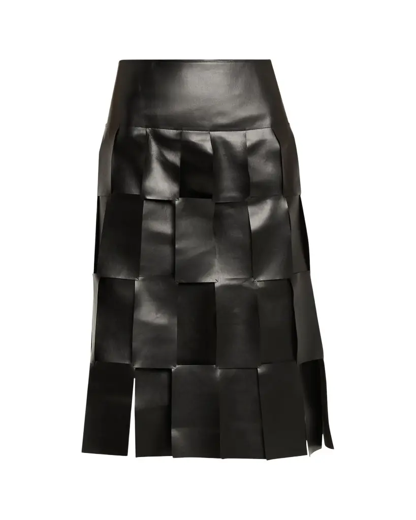 A.W.A.K.E. MODE Faux Leather Multi-Rectangle Midi Skirt | Image 1 A.W.A.K.E. MODE Faux Leather Multi-Rectangle Midi Skirt | Image 1