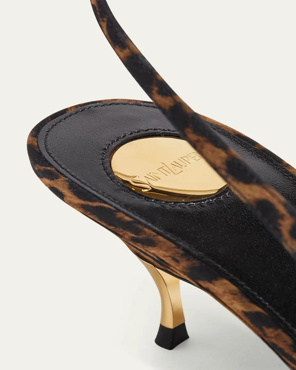 Saint Laurent Dakota Rose Leopard Satin Slingback Pumps | Thumbnail 3 Saint Laurent Dakota Rose Leopard Satin Slingback Pumps | Thumbnail 3