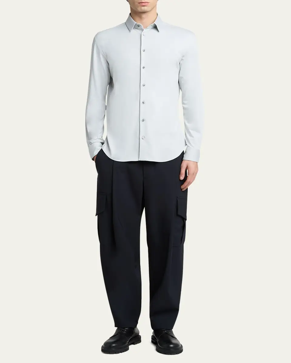 Giorgio Armani Men's Cotton Stretch Jersey Dress Shirt | Thumbnail 6 Giorgio Armani Men's Cotton Stretch Jersey Dress Shirt | Thumbnail 6