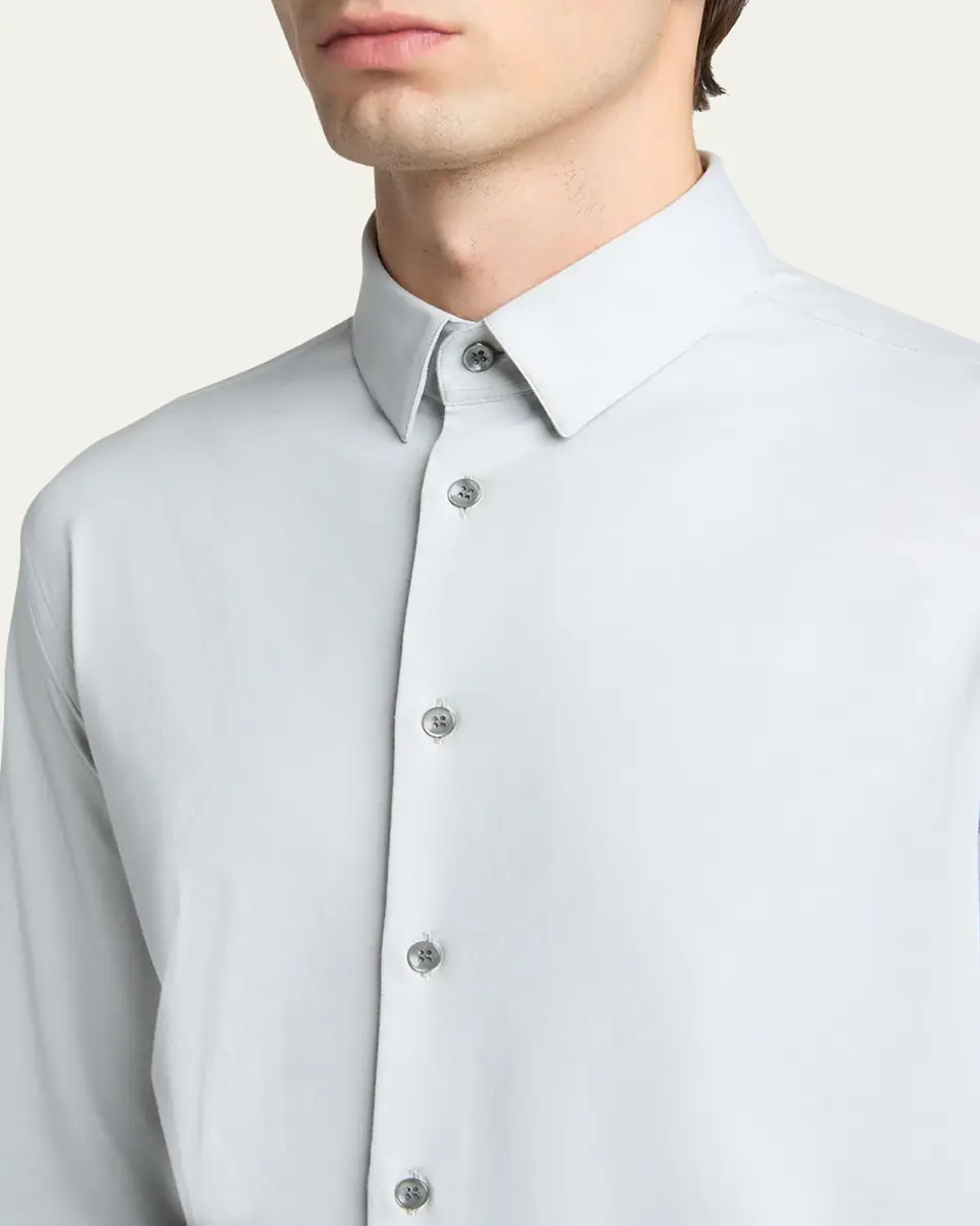 Giorgio Armani Men's Cotton Stretch Jersey Dress Shirt | Thumbnail 9 Giorgio Armani Men's Cotton Stretch Jersey Dress Shirt | Thumbnail 9