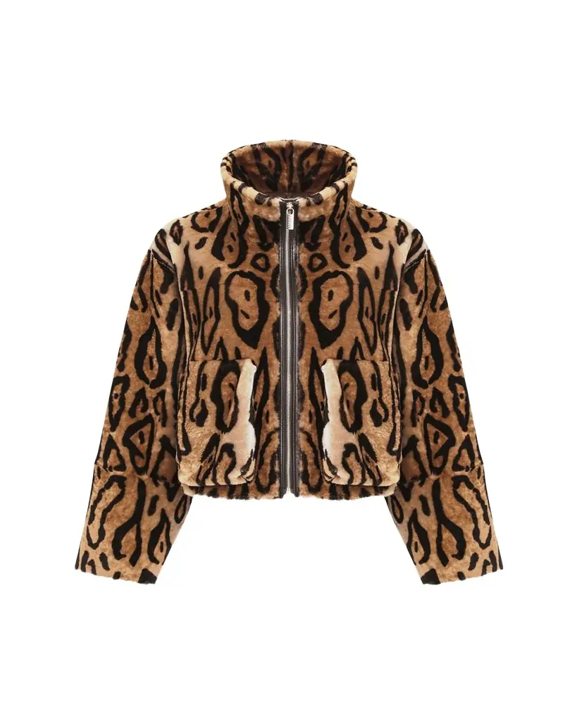 Gorski Ocelot-Print Shearling Lamb Zip Jacket | Image 1 Gorski Ocelot-Print Shearling Lamb Zip Jacket | Image 1
