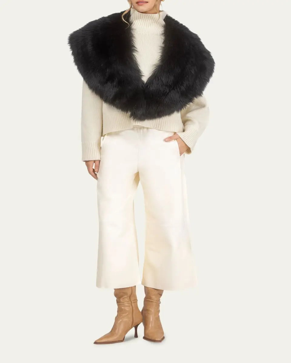 Gorski Merinillo Shearling Shawl | Thumbnail 2 Gorski Merinillo Shearling Shawl | Thumbnail 2