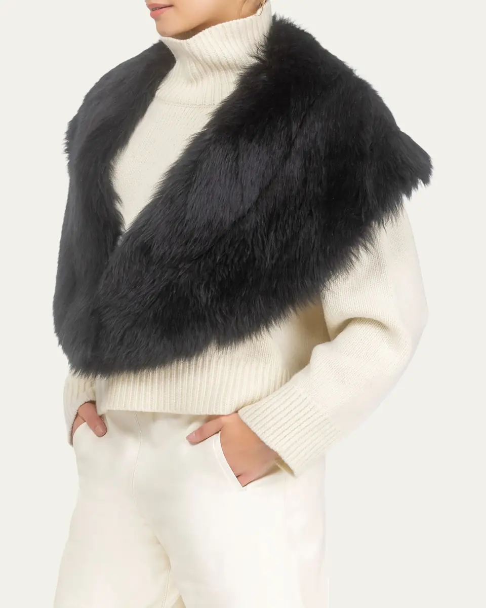 Gorski Merinillo Shearling Shawl | Thumbnail 3 Gorski Merinillo Shearling Shawl | Thumbnail 3