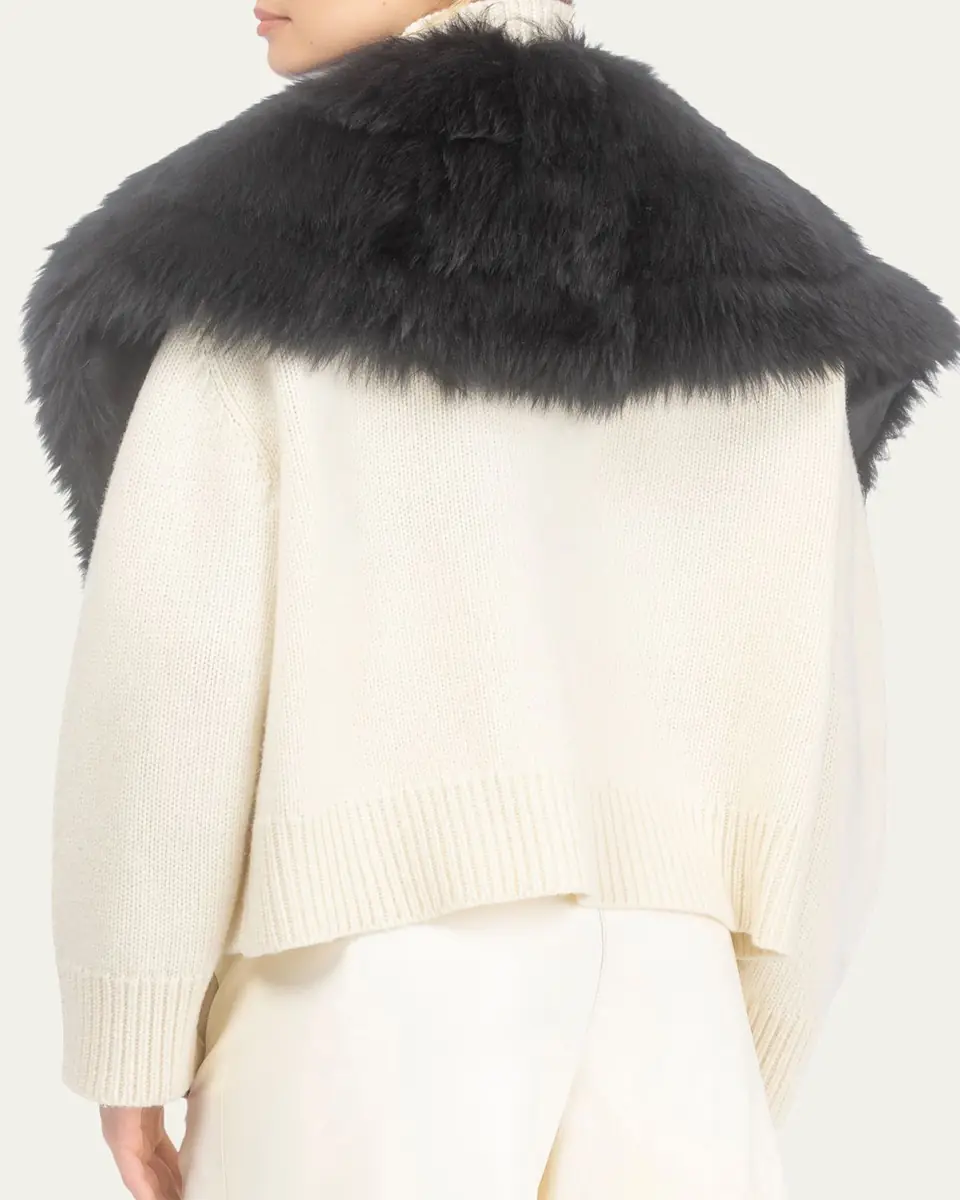 Gorski Merinillo Shearling Shawl | Thumbnail 4 Gorski Merinillo Shearling Shawl | Thumbnail 4