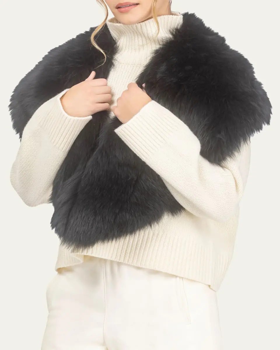 Gorski Merinillo Shearling Shawl | Thumbnail 5 Gorski Merinillo Shearling Shawl | Thumbnail 5