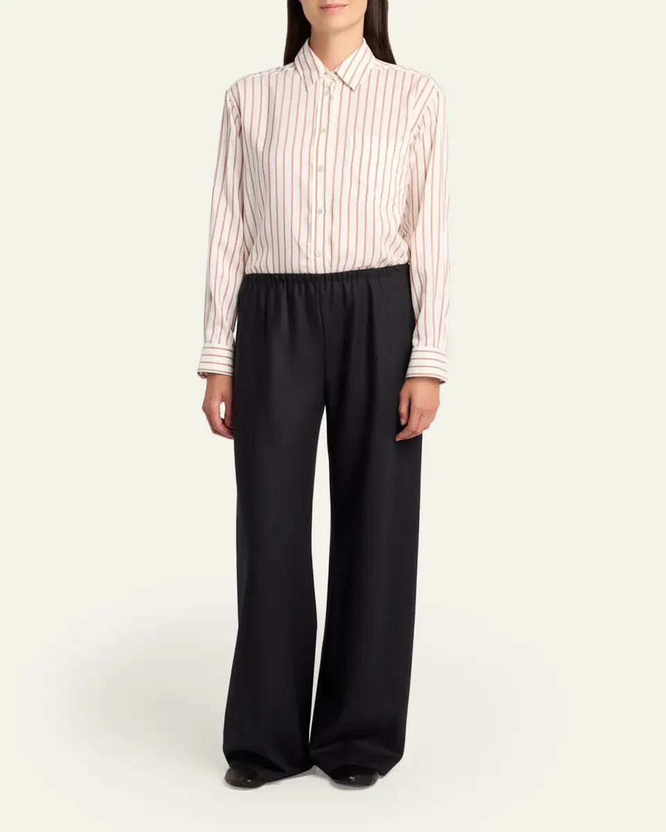 THE ROW Gavina Striped Silk Poplin Button-Down Shirt | Thumbnail 2 THE ROW Gavina Striped Silk Poplin Button-Down Shirt | Thumbnail 2