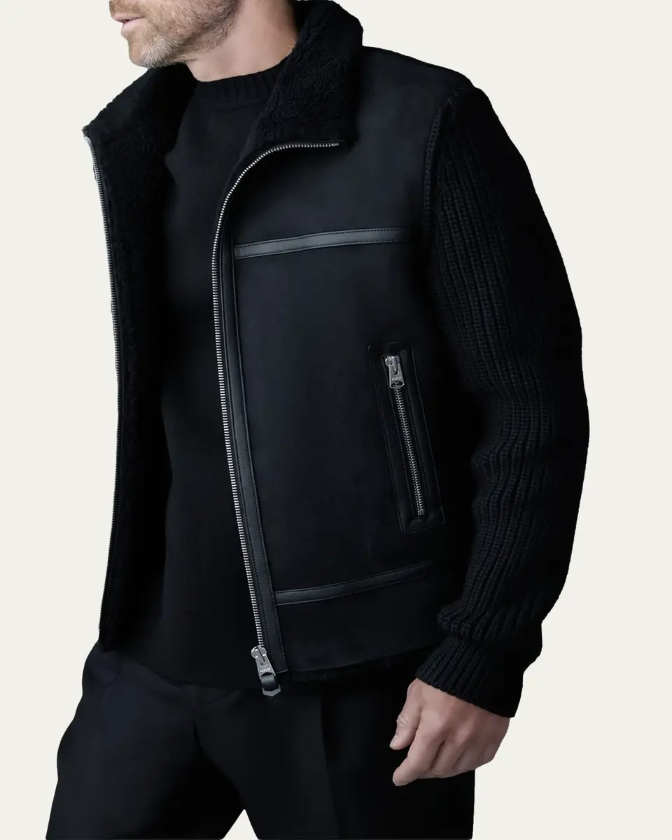 Mackage Men's Jonathan Mixed-Media Shearling Jacket | Thumbnail 5