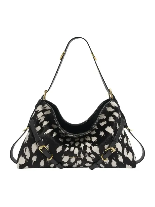Voyou Medium Snow Leopard-Print Calf Hair Shoulder Bag Voyou Medium Snow Leopard-Print Calf Hair Shoulder Bag