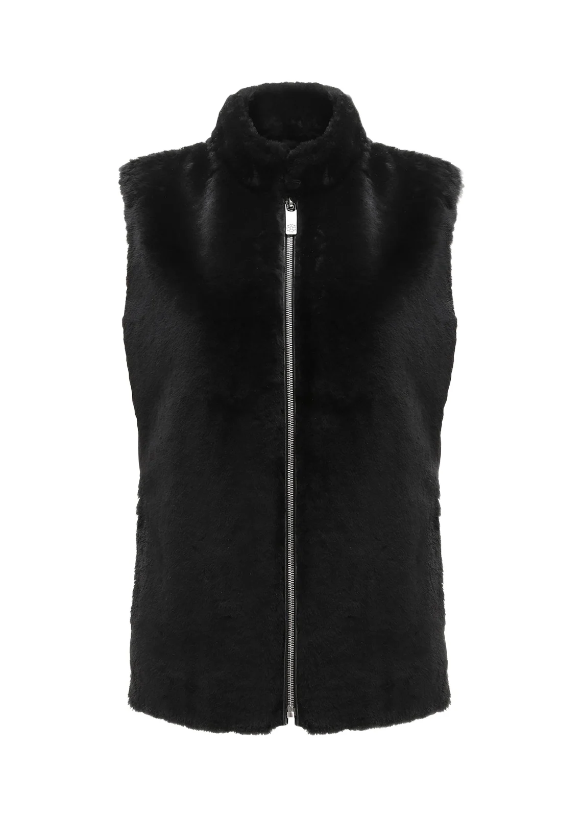 Gorski Select Lamb Shearling Zip Vest with Loro Piana Wool Back