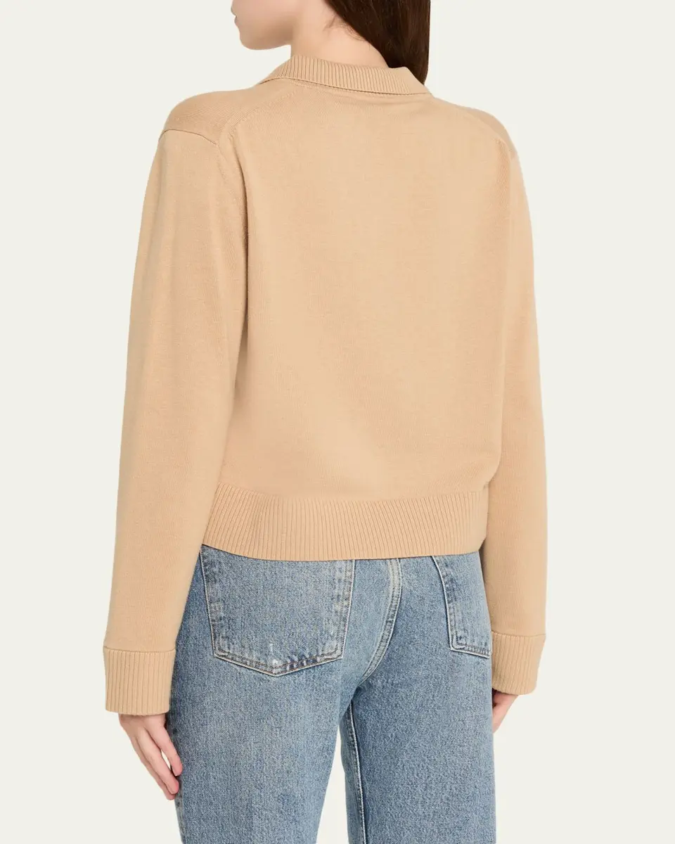 SIMKHAI Cashmere-Cotton Polo Sweater | Thumbnail 3