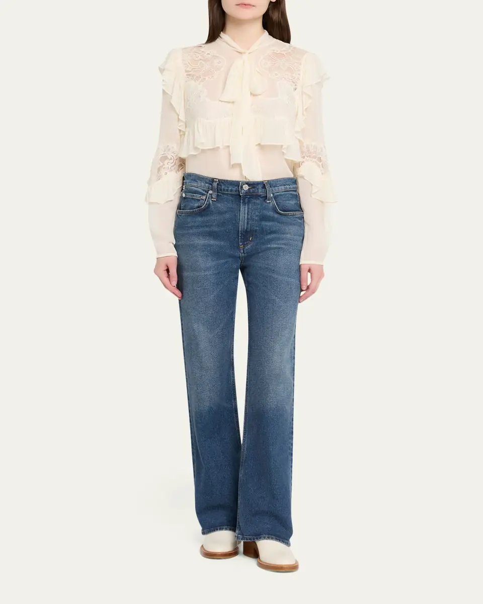 LoveShackFancy Farah Chiffon Lace Blouse | Thumbnail 2 LoveShackFancy Farah Chiffon Lace Blouse | Thumbnail 2