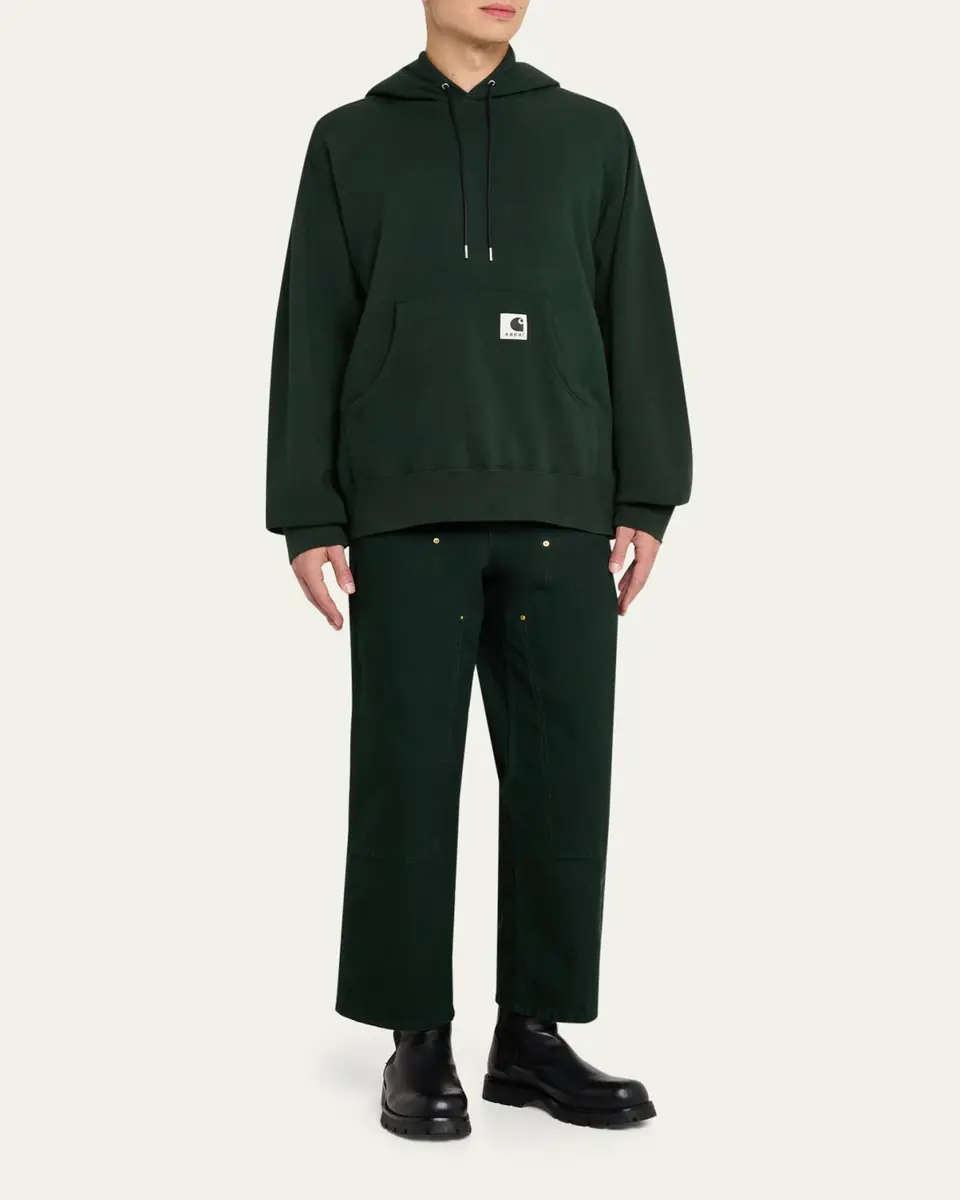 SACAI x CARHARTT WIP Men's Washed Cotton Hoodie with Label | Thumbnail 3 SACAI x CARHARTT WIP Men's Washed Cotton Hoodie with Label | Thumbnail 3