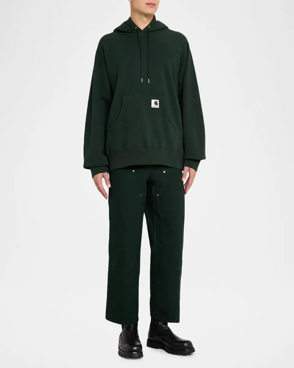 SACAI x CARHARTT WIP Men's Washed Cotton Hoodie with Label | Thumbnail 7 SACAI x CARHARTT WIP Men's Washed Cotton Hoodie with Label | Thumbnail 7