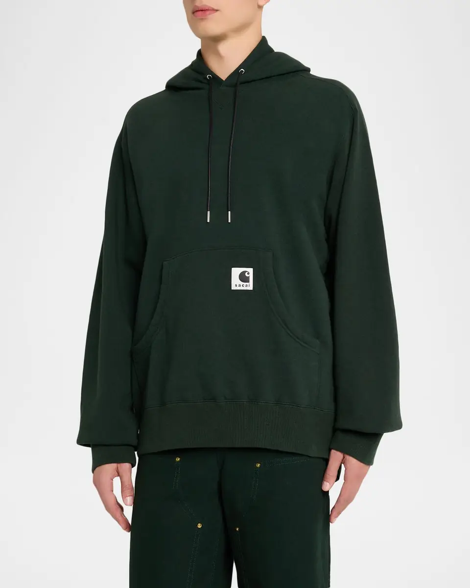 SACAI x CARHARTT WIP Men's Washed Cotton Hoodie with Label | Thumbnail 9 SACAI x CARHARTT WIP Men's Washed Cotton Hoodie with Label | Thumbnail 9
