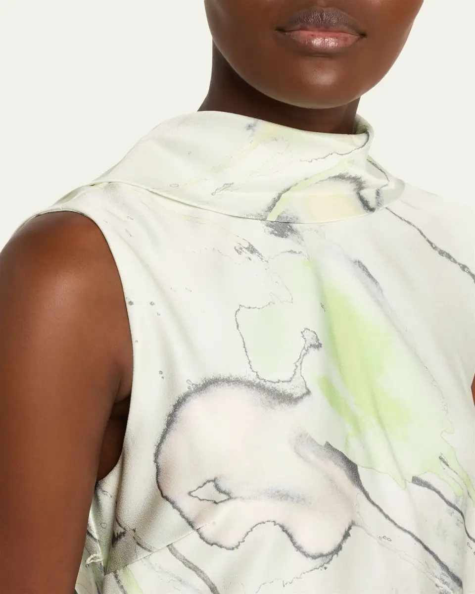 Jason Wu Collection Sleeveless Watercolor Bias-Cut Scarf Midi Dress | Thumbnail 5 Jason Wu Collection Sleeveless Watercolor Bias-Cut Scarf Midi Dress | Thumbnail 5