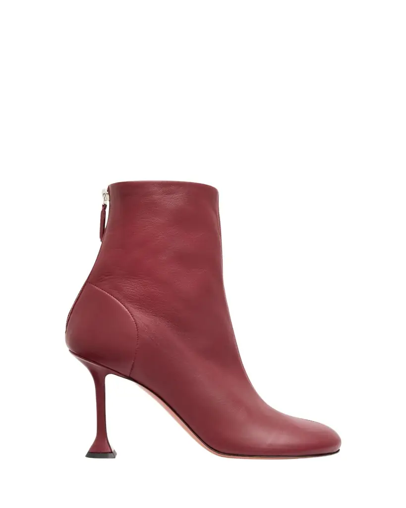 Amina Muaddi 95mm Iris Leather Booties | Image 1 Amina Muaddi 95mm Iris Leather Booties | Image 1