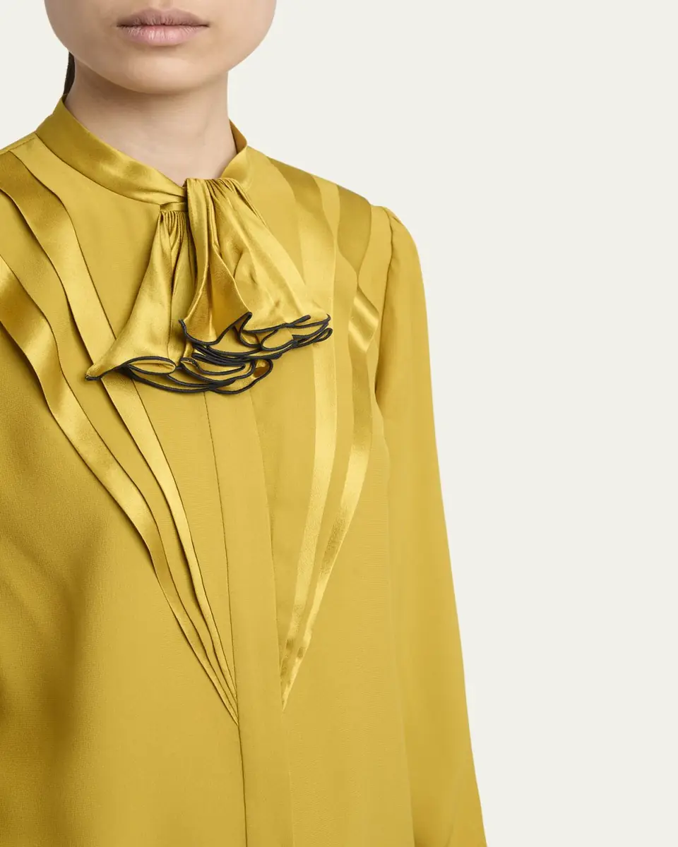 Valentino Garavani Ruffle Pleated Silk Blouse | Thumbnail 5 Valentino Garavani Ruffle Pleated Silk Blouse | Thumbnail 5