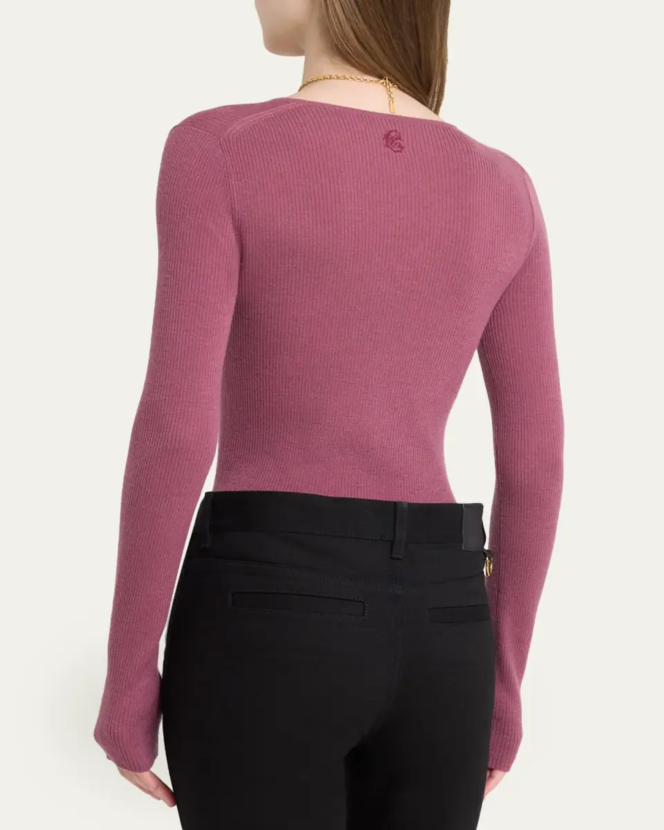 Chloé Ribbed Wool Henley | Thumbnail 3 Chloé Ribbed Wool Henley | Thumbnail 3