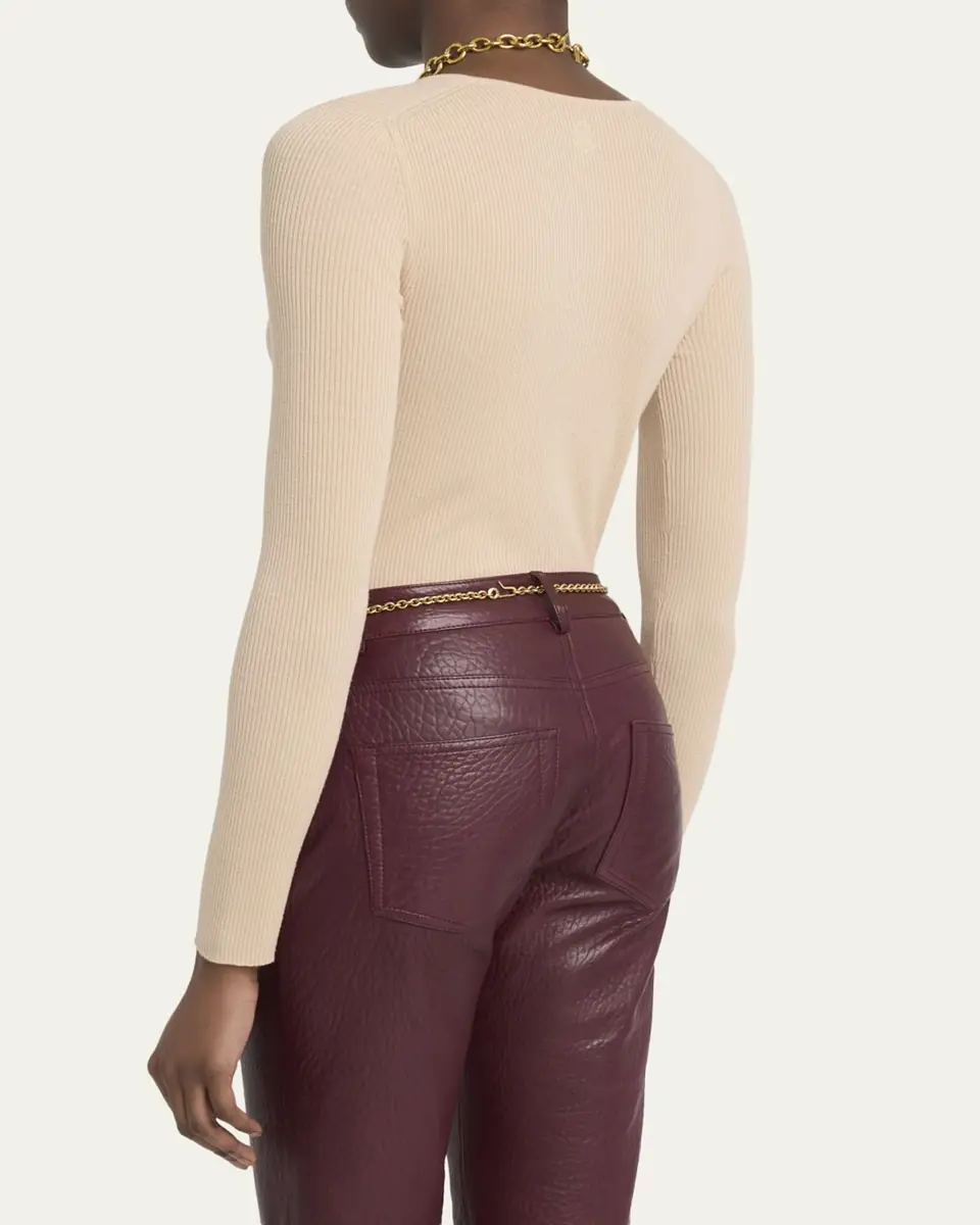Chloé Ribbed Wool Henley | Thumbnail 8 Chloé Ribbed Wool Henley | Thumbnail 8
