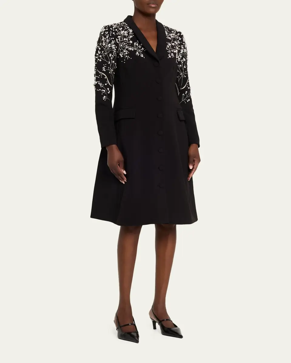 Rickie Freeman for Teri Jon Bead-Embroidered Crepe Blazer Dress | Thumbnail 4 Rickie Freeman for Teri Jon Bead-Embroidered Crepe Blazer Dress | Thumbnail 4